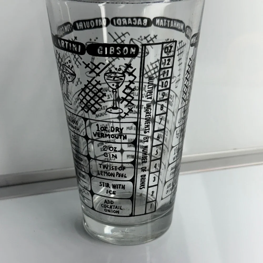 Cocktail Recipe‎ Glass Tumbler Bartender Drink Guide Pint Size